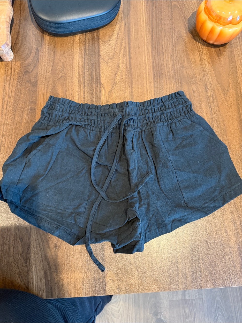 SHEIN Black Drawstring Elastic Waist Athletic Shorts